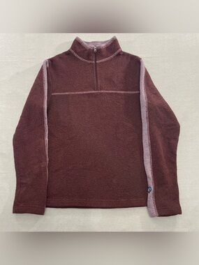 KUHL Alfpaca Fleece Women's M 1/4 Zip Jacket Burgundy Knit Pullover